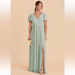 Birdy Grey Hannah chiffon Sage  Green Dress